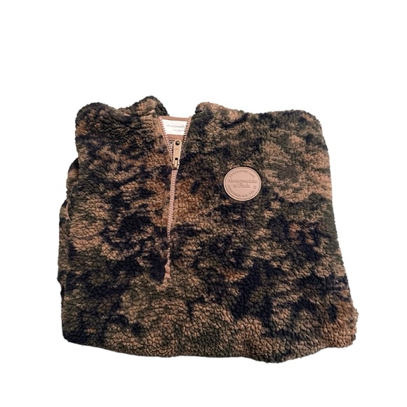 Abercrombie & Fitch Kids Unisex 1/4 Zip Pullover Fleece Lined Hoodie Sz 11/12. - Picture 5 of 9